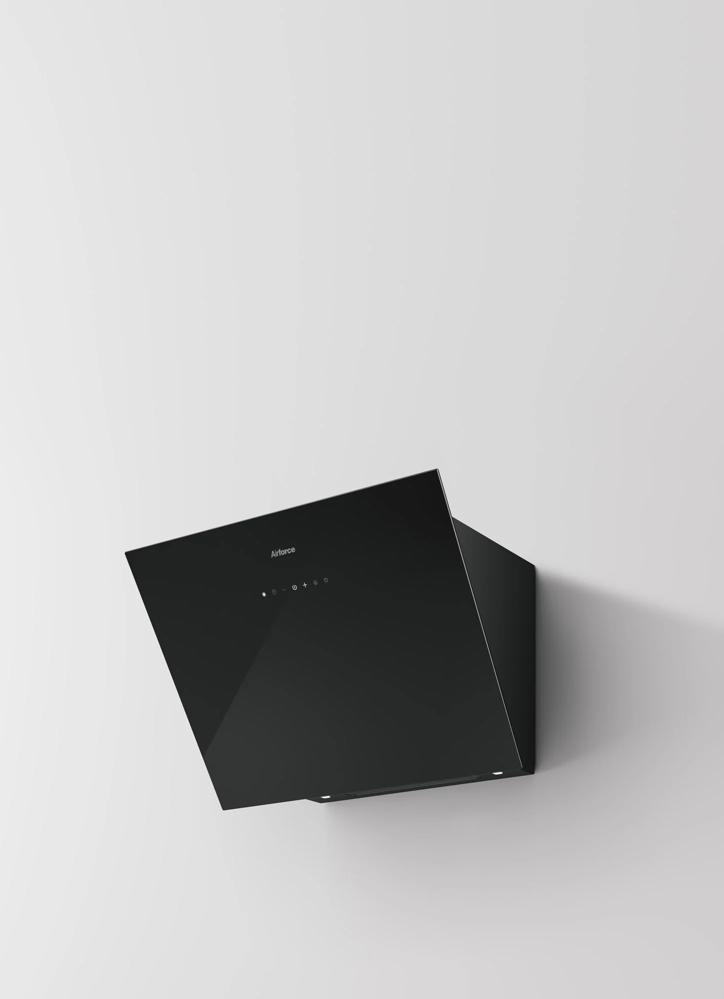 Airforce OMEGA 60cm Vertical Inclined Cooker Hood with Touch Control Black Glass Finish - Image 2