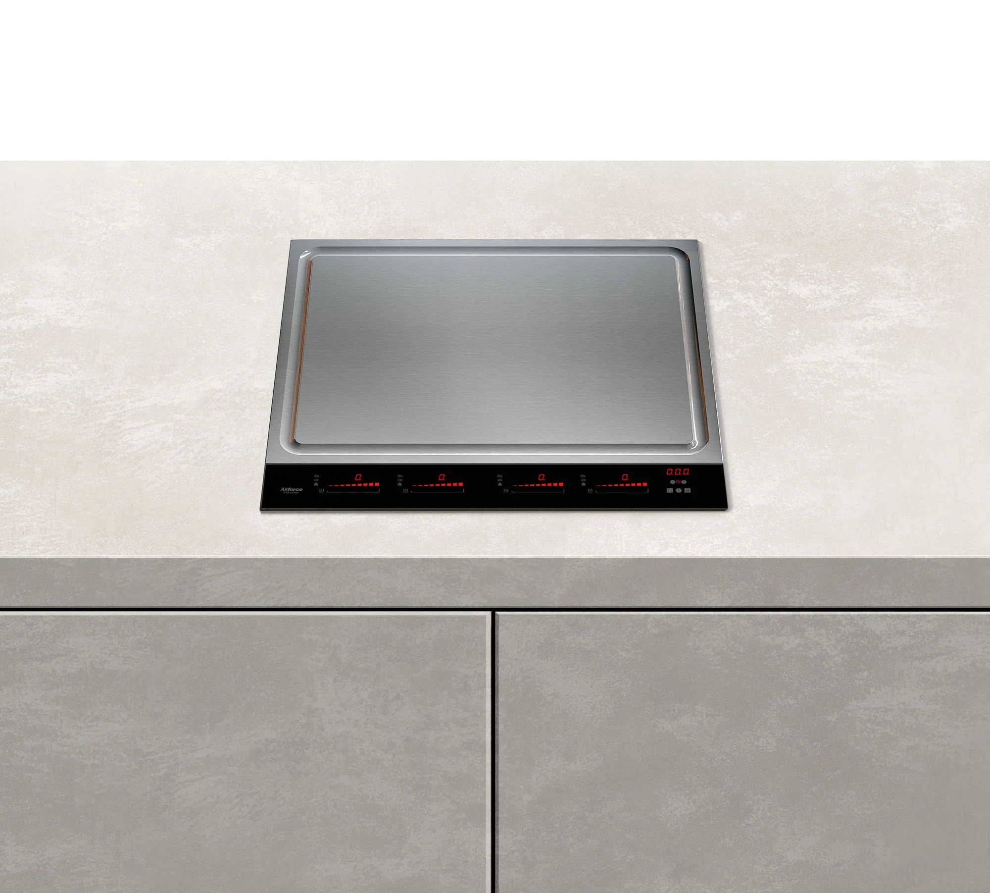 Airforce Teppanyaki 58cm Hob with Touch Slider Controls Stainless Steel & Glass Finish