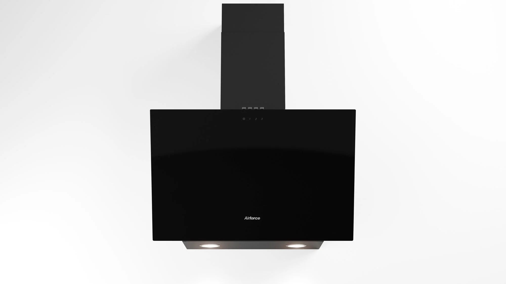 Airforce Alpha 90cm Wall Mounted Cooker hood with Push Button Controls, integra ready- Black Glass Finish - Image 3