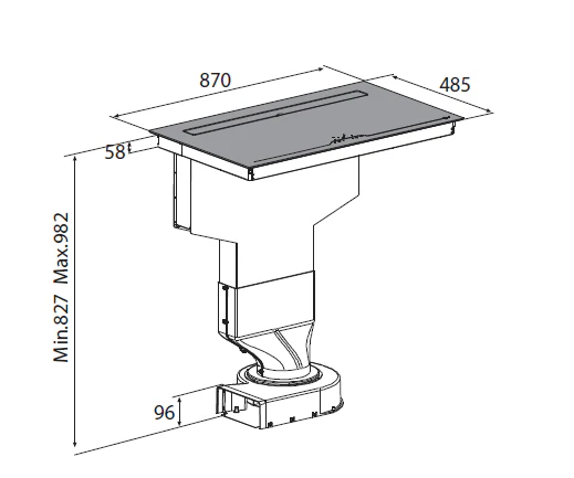 Airforce Aspira Slim Essence 87cm Induction hob with Rear Downdraft Extraction - Image 3