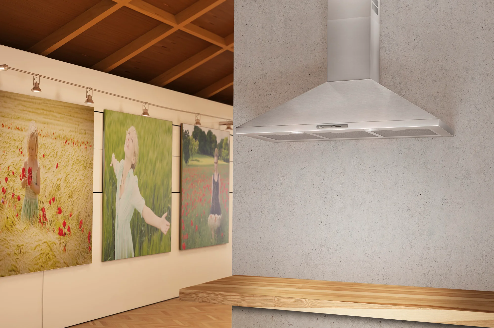 Airforce F0 D2 60cm Wall Mounted Cooker Hood with Slider Controls Stainless Steel Finish