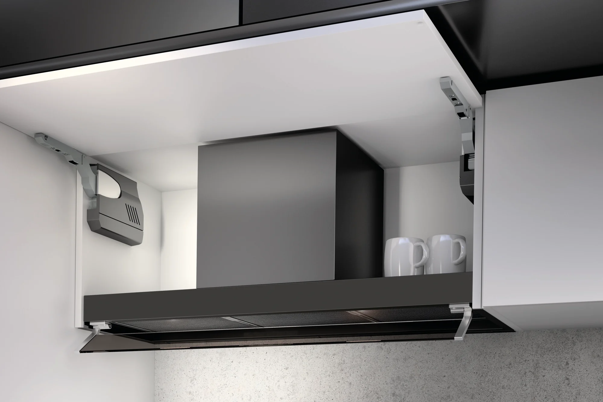 Airforce F300 90cm Built In Cooker Hood with Smoked Glass Visor, Touch Button controls in Satin Black finish