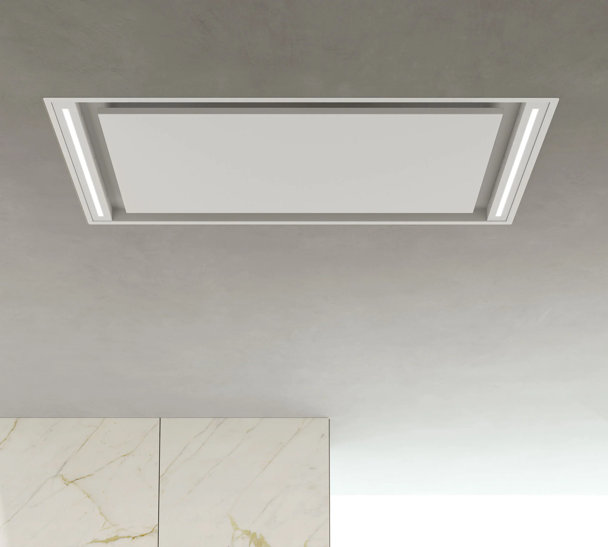 Airforce SILHOUETTE EASY UP Standard Motor 100cm Ceiling Mounted Cooker Hood with Remote Control in White Steel Finish - Image 2
