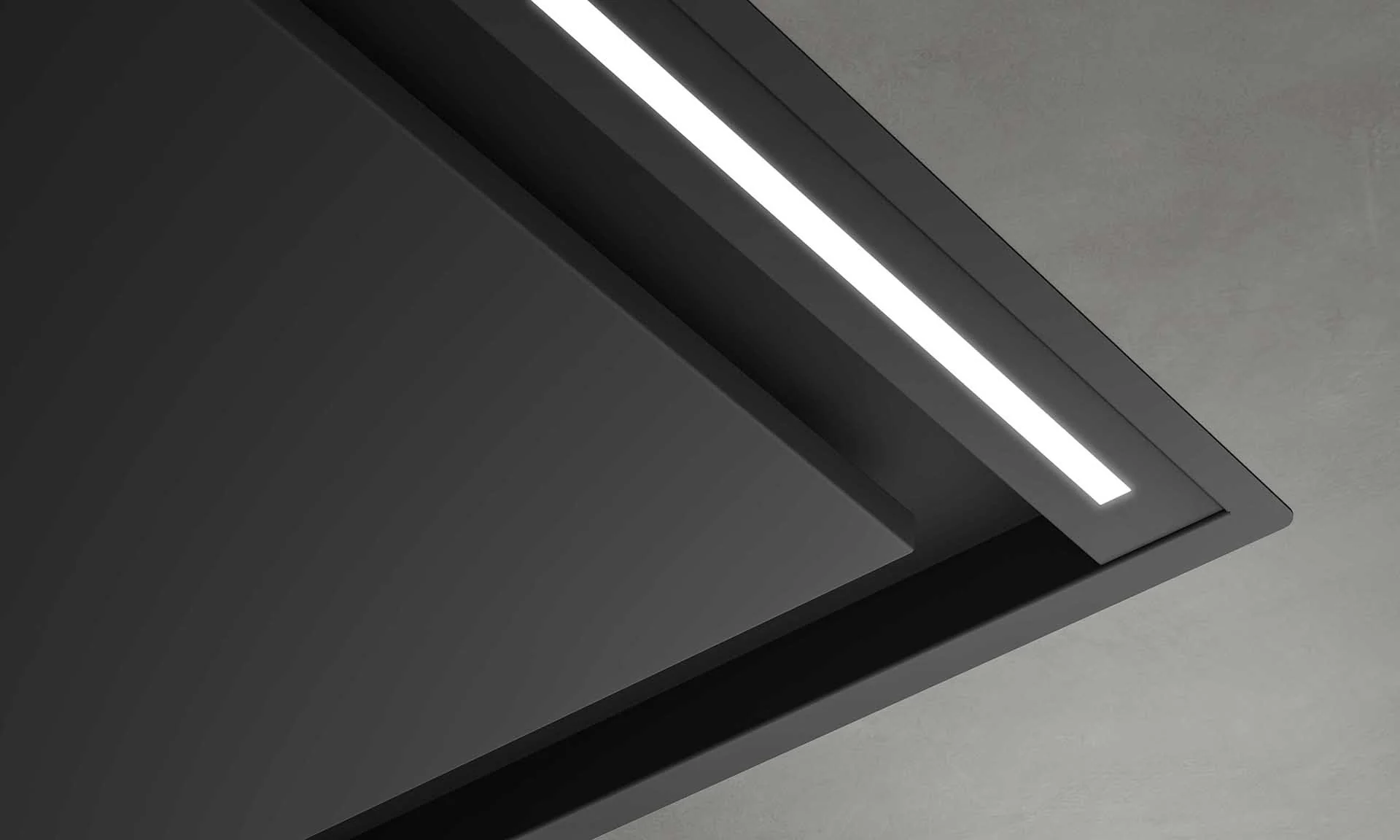 Airforce SILHOUETTE EASY UP Standard Motor 100cm Ceiling Mounted Cooker Hood with Remote Control in Black Steel Finish - Image 2