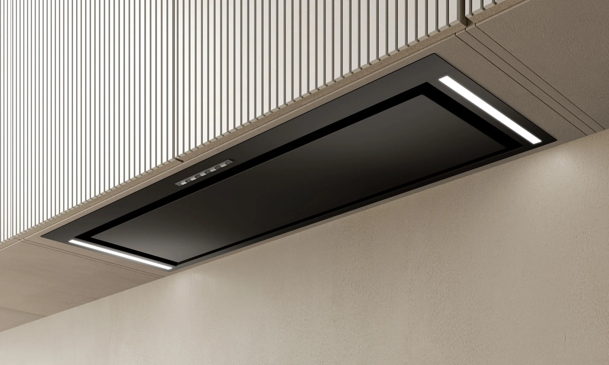 Airforce Compact In 83cm Built-In Cooker Hood with Touch Control-Black Steel Finish