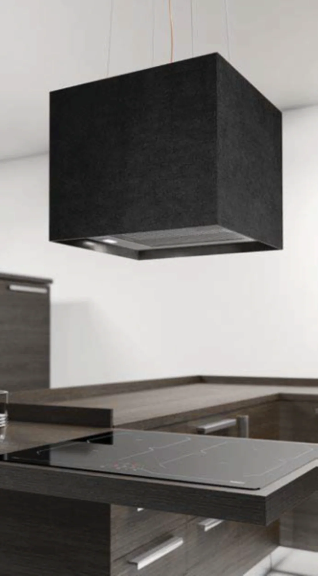 Airforce Concrete 40cm Island Lamp Cooker Hood with Integra System - Black Lime - Image 3