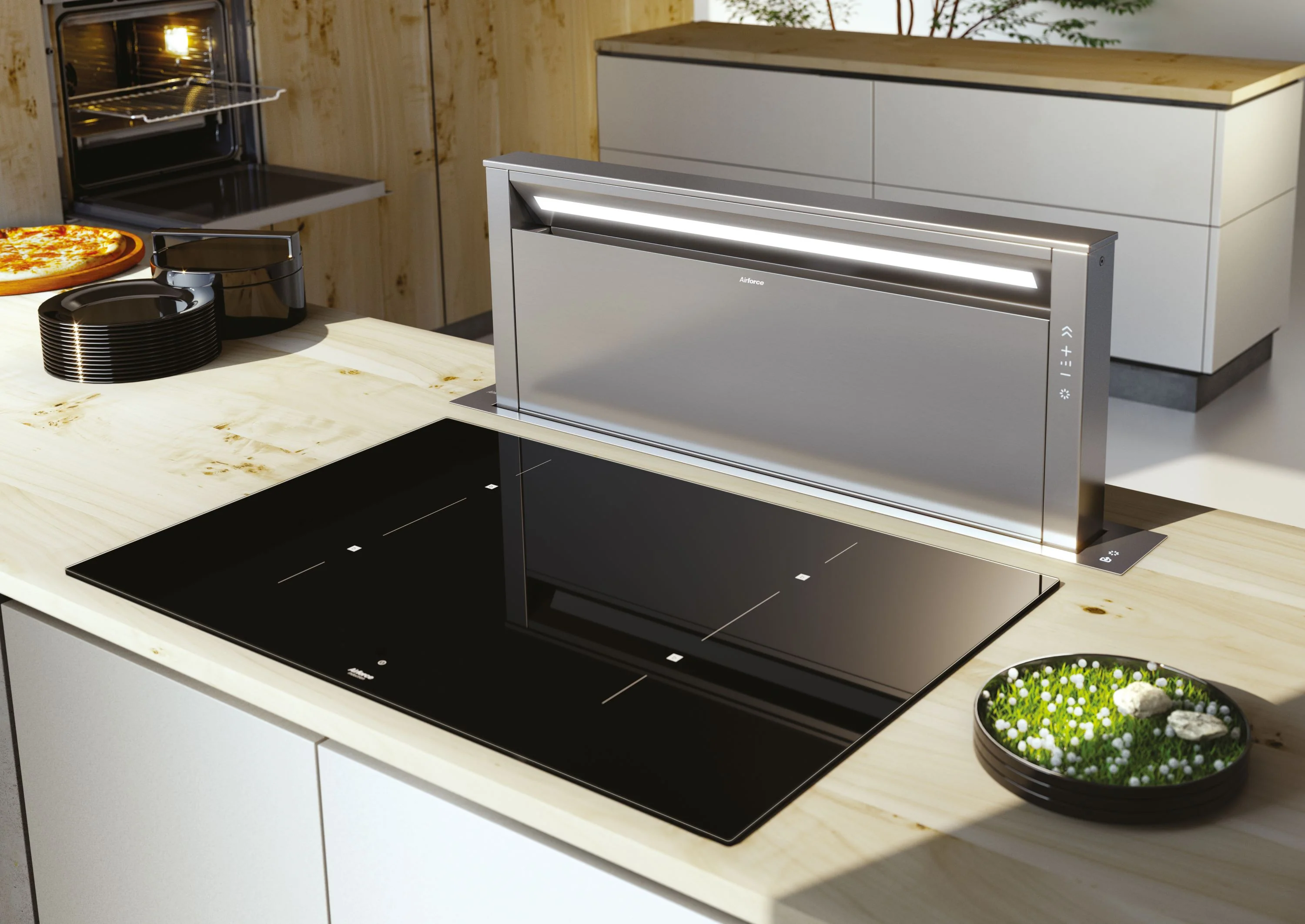 Airforce Downdraft 90cm POP-UP Downdraft Cooker Hood Touch Control in Stainless Steel Finish - Image 2