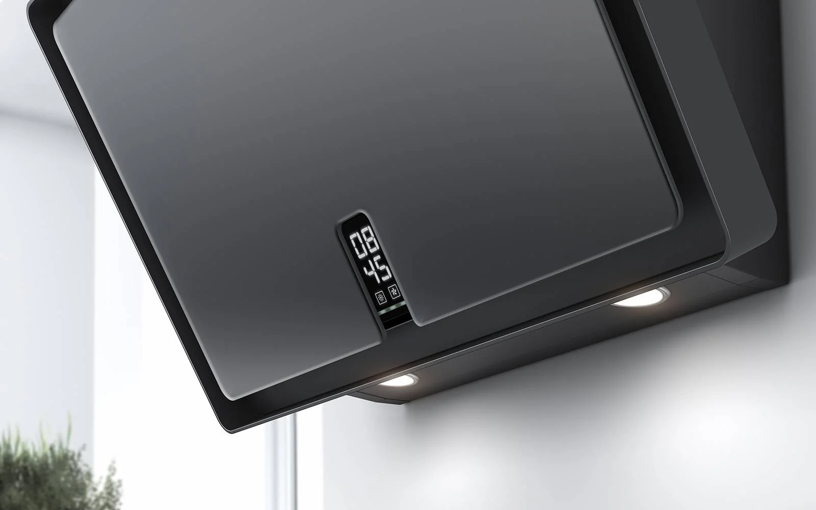 Airforce F153 80cm Wall Mounted Cooker hood Touch control with Clock-Black Satin Glass Finish - Image 2