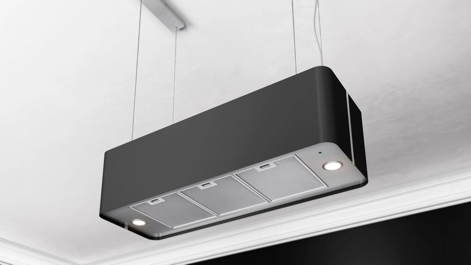 Airforce F181 XXL 100cm Black Steel Finish Island Cooker Hood with Remote Control - Image 2