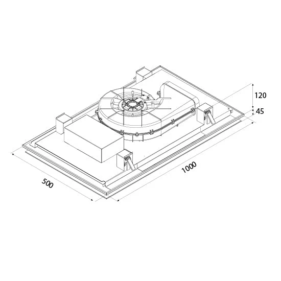 Airforce F207 100cm Easy Up Island Ceiling Cooker Hood with White Steel Surround & Glass Panel Remote Controlled - Image 3