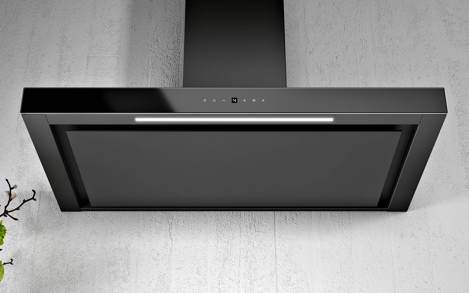 Airforce F213 90cm Wall Mounted Cooker Hood with Touch Control - Black Finish - Image 2