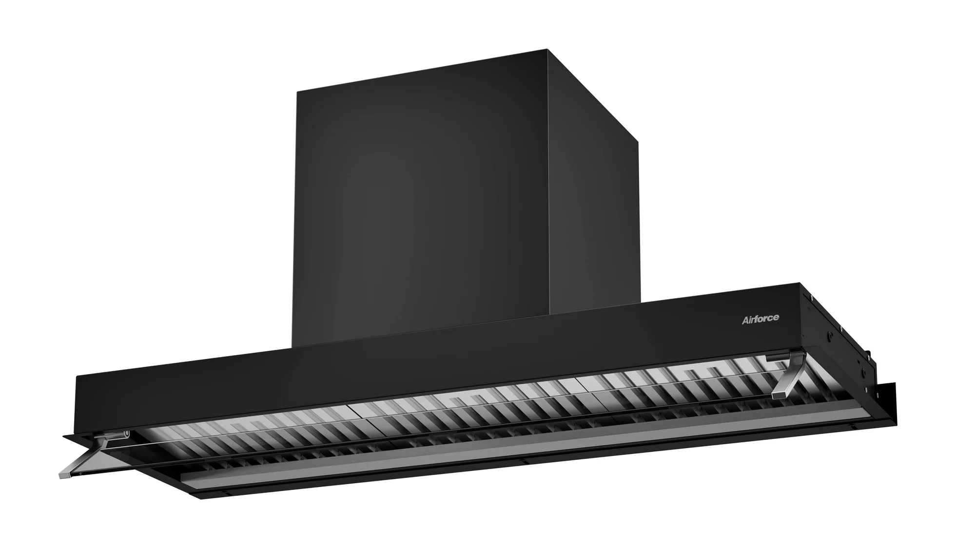 Airforce F300 No Drop 120cm Built-In Cooker Hood with Touch Controls- Black Finish with Adjustable Glass - Image 2