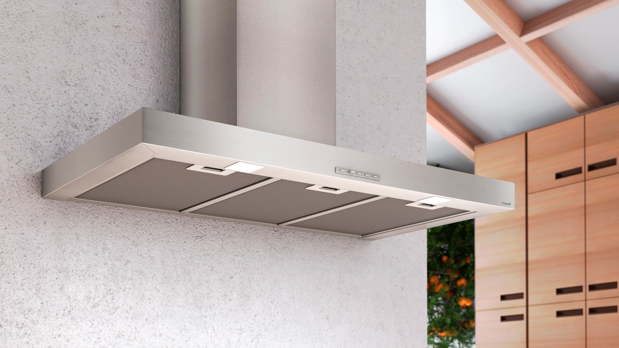 Airforce F53 S4 60cm Wall Mounted cooker hood with Soft Push Button Press- Stainless Steal Finish
