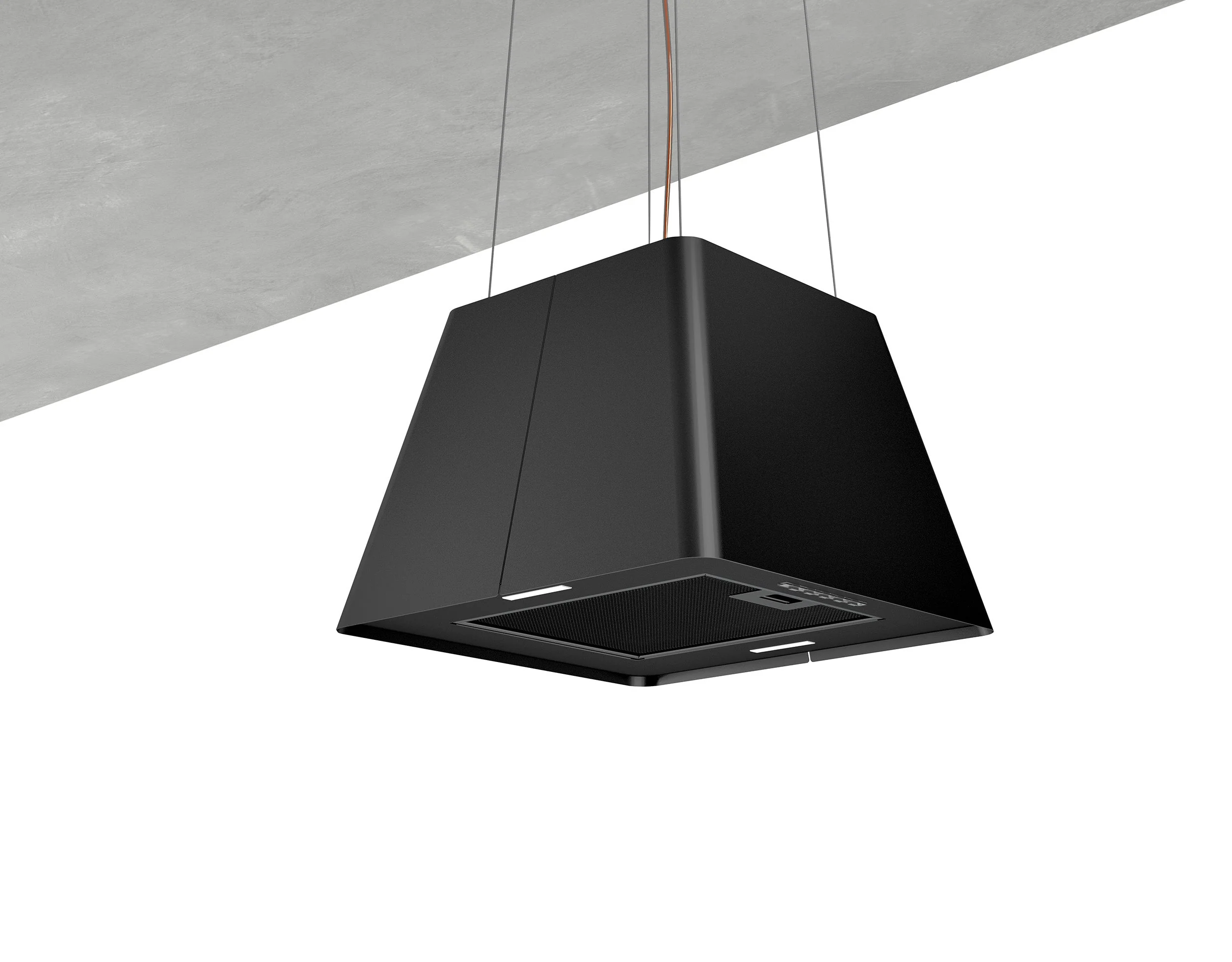 Airforce Gaia 45cm Island Cooker hood with soft touch control in black satin finish - Image 2