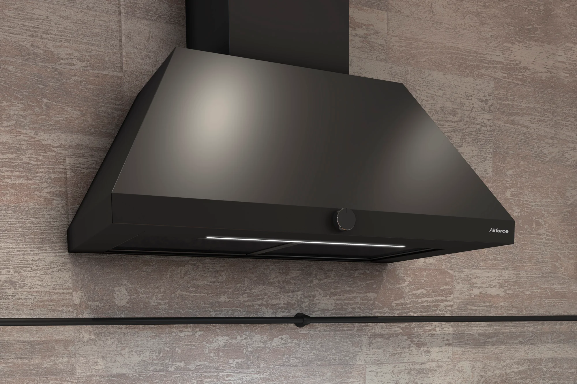 Airforce ICONIC 80cm Wall Mounted Cooker Hood with Rotary dial control- Black Finish - Image 2