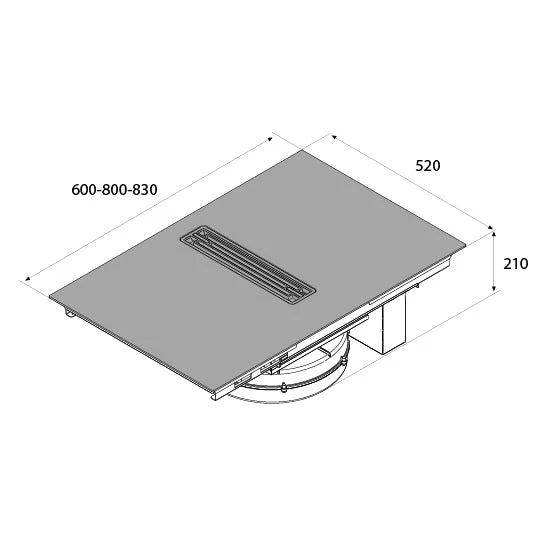 Airforce Innova Artis Plus 80cm Central Venting Induction Hob with On-Board Motor & Matte Black Glass-Recirculating Model-5 Year Warranty. - Image 3