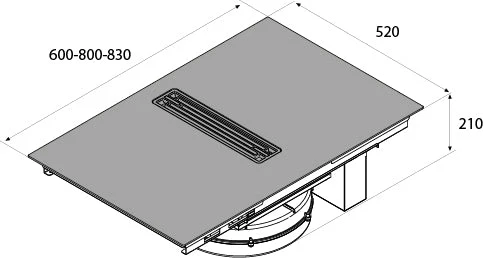 Airforce Innova Artis Plus 80cm Central Venting Induction Hob with On-board Motor-Externally Ducted-5 Year Warranty - Image 3