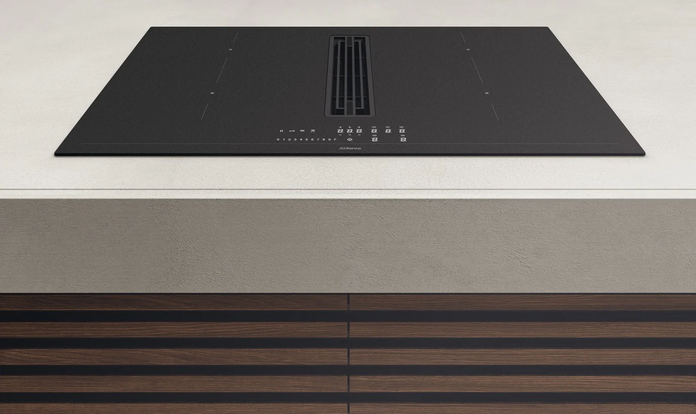 Airforce Innova Artis Plus 80cm Petra Central Venting Induction Hob with On-Board Motor,Matte Black Glass-Recirculating Model-5 Year Warranty