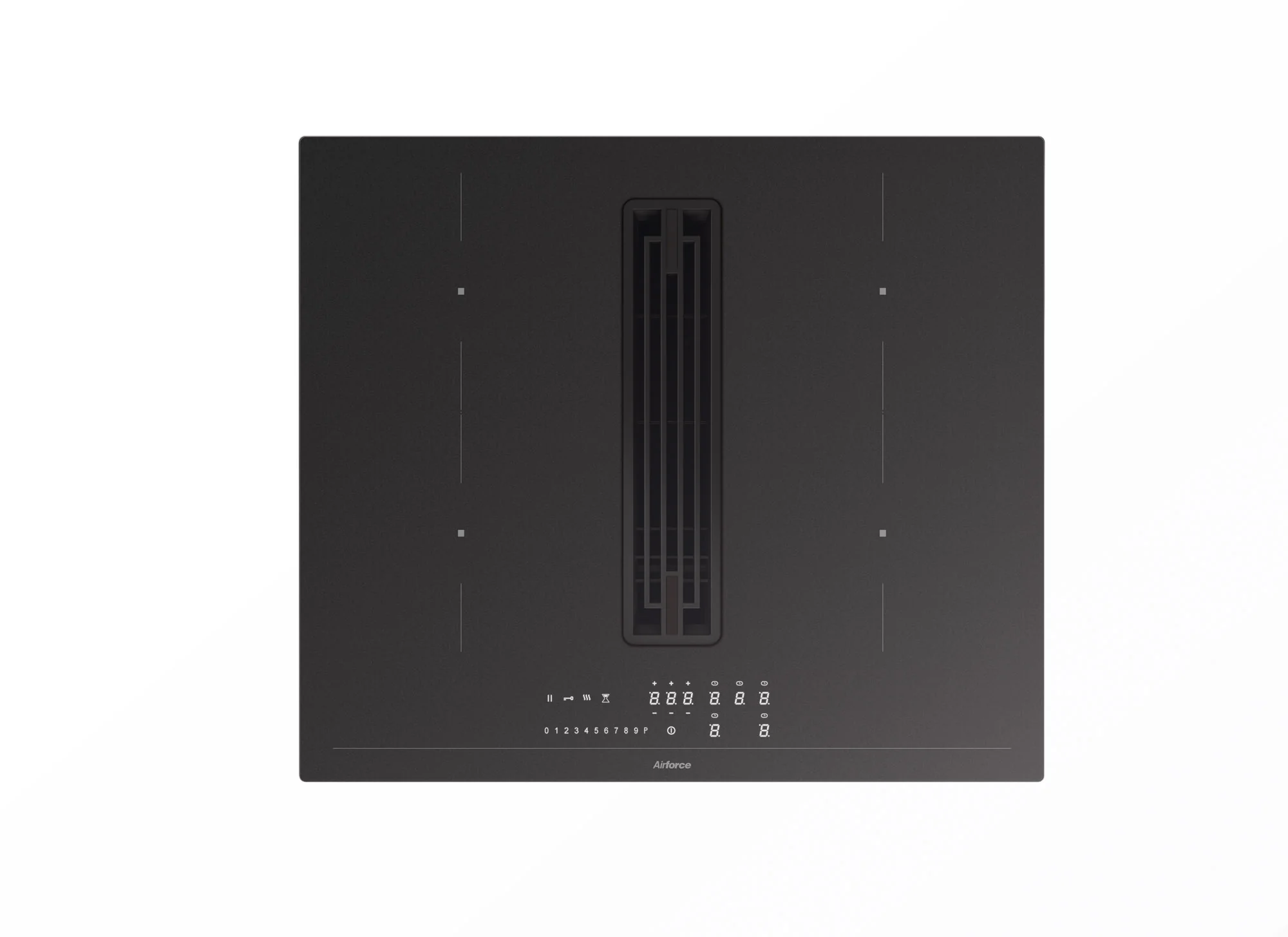 Airforce Innova Artis Plus Petra 60cm Central Venting Induction Hob with On-Board Motor,Matte Black Glass-Recirculating Model-5 Year Warranty - Image 2