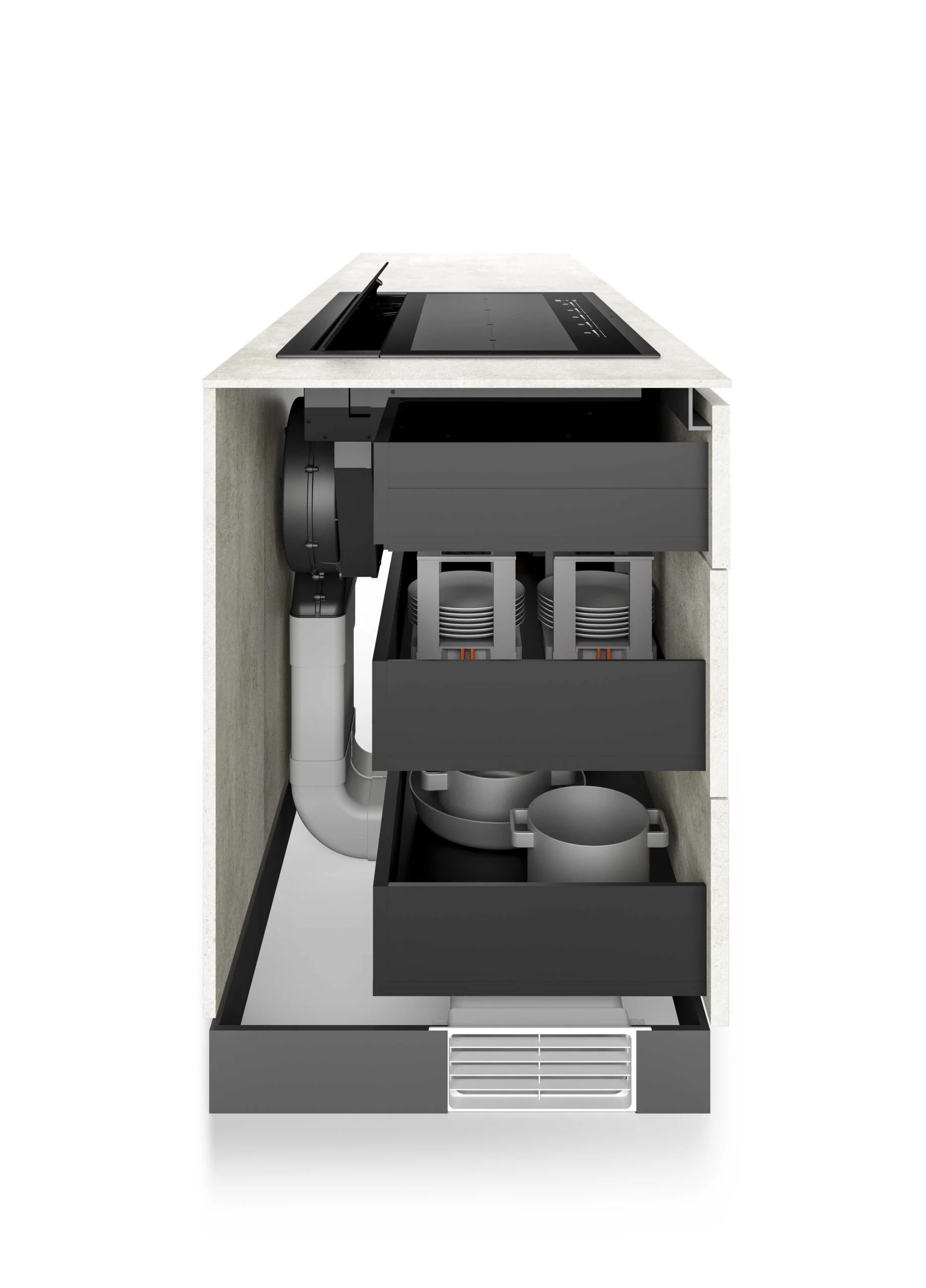 Airforce Plus Petra 90cm Matte Black Induction Hob with Rear Venting & Vertical Motor-Filtering Version-5 Year Warranty - Image 3
