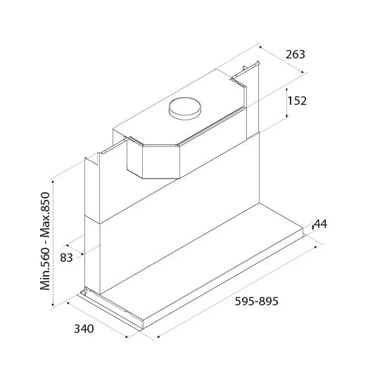 Airforce Inside In No Drop 90cm Built-In Cooker Hood with Touch Control- Stainless Steel Finish - Image 4