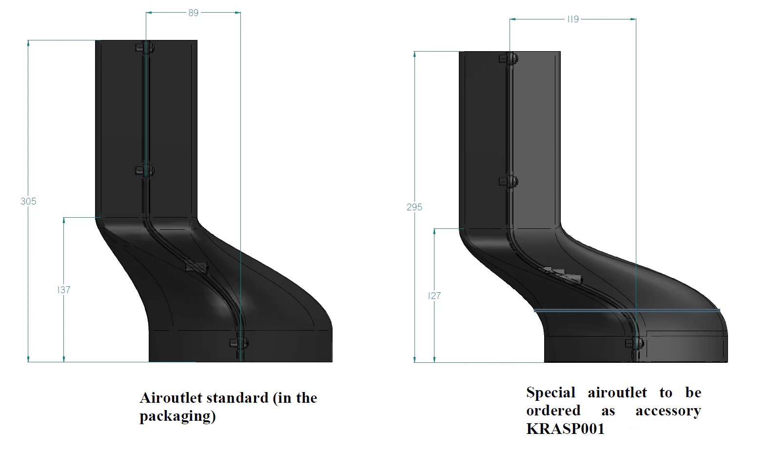 Airforce KRASP001 Air outlet modification for Aspira Slim Downdraft Induction Hobs - Image 3