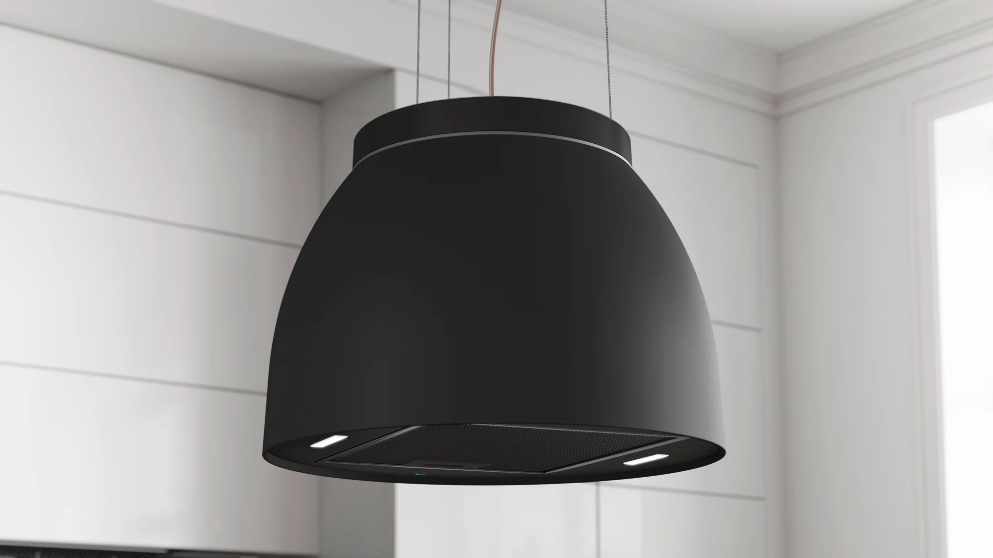 Airforce Luna Island Cooker Hood 45cm Complete Black Finish with Slim Led Lights