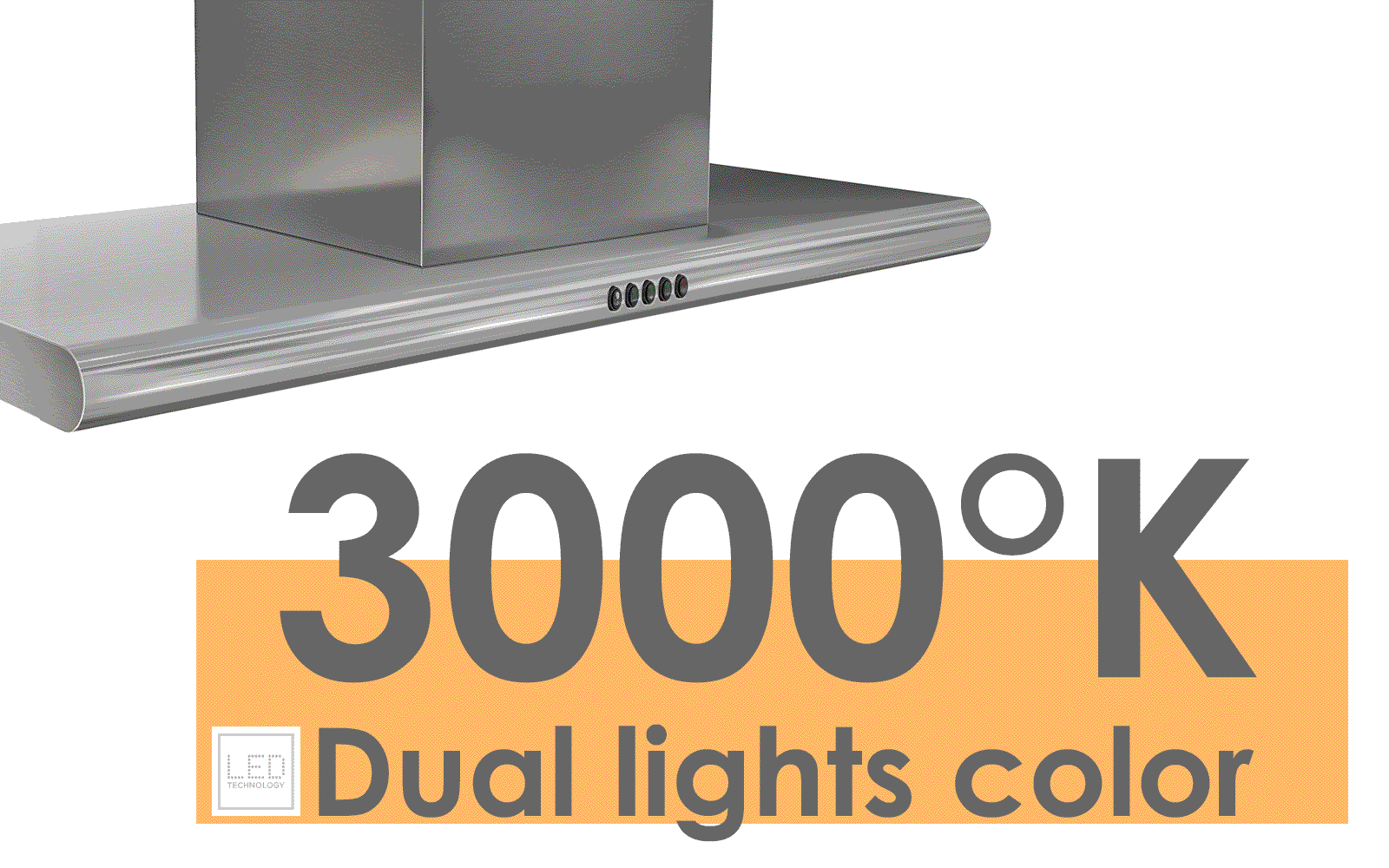 Airforce Noon Wall Mounted 90cm Cooking Hood Stainless Steel - Image 3