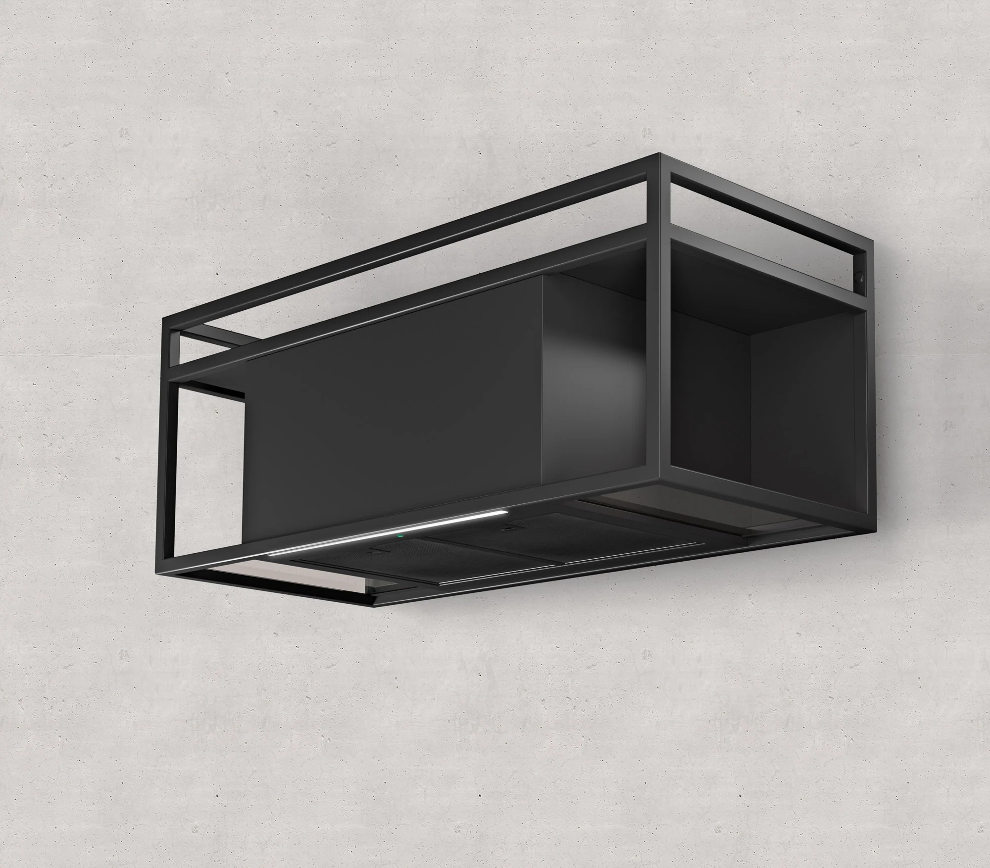 Airforce Q-BIC 90cm Wall Mounted Cooked Hood Anthracite Painted Steel Remote Control with Smoked Glass Shelves - Image 3