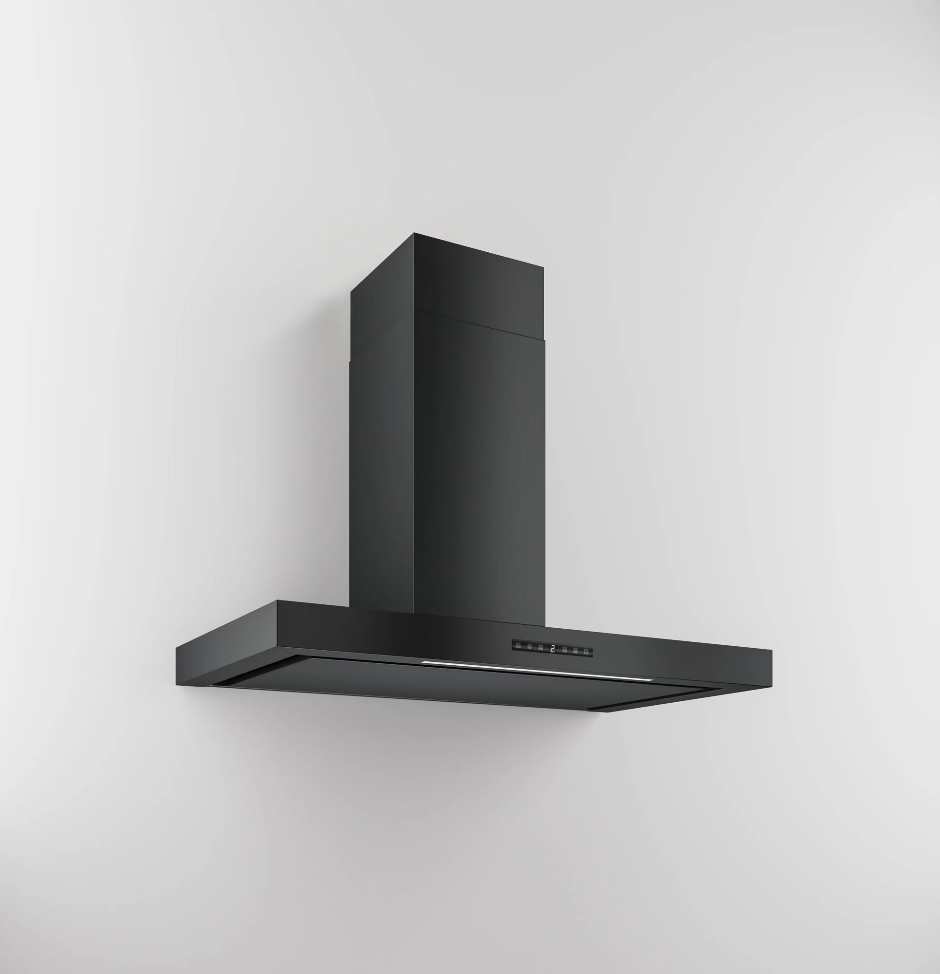 Airforce Shape 120cm Wall mounted cooker hood with Touch control, Integra ready in satin black finish