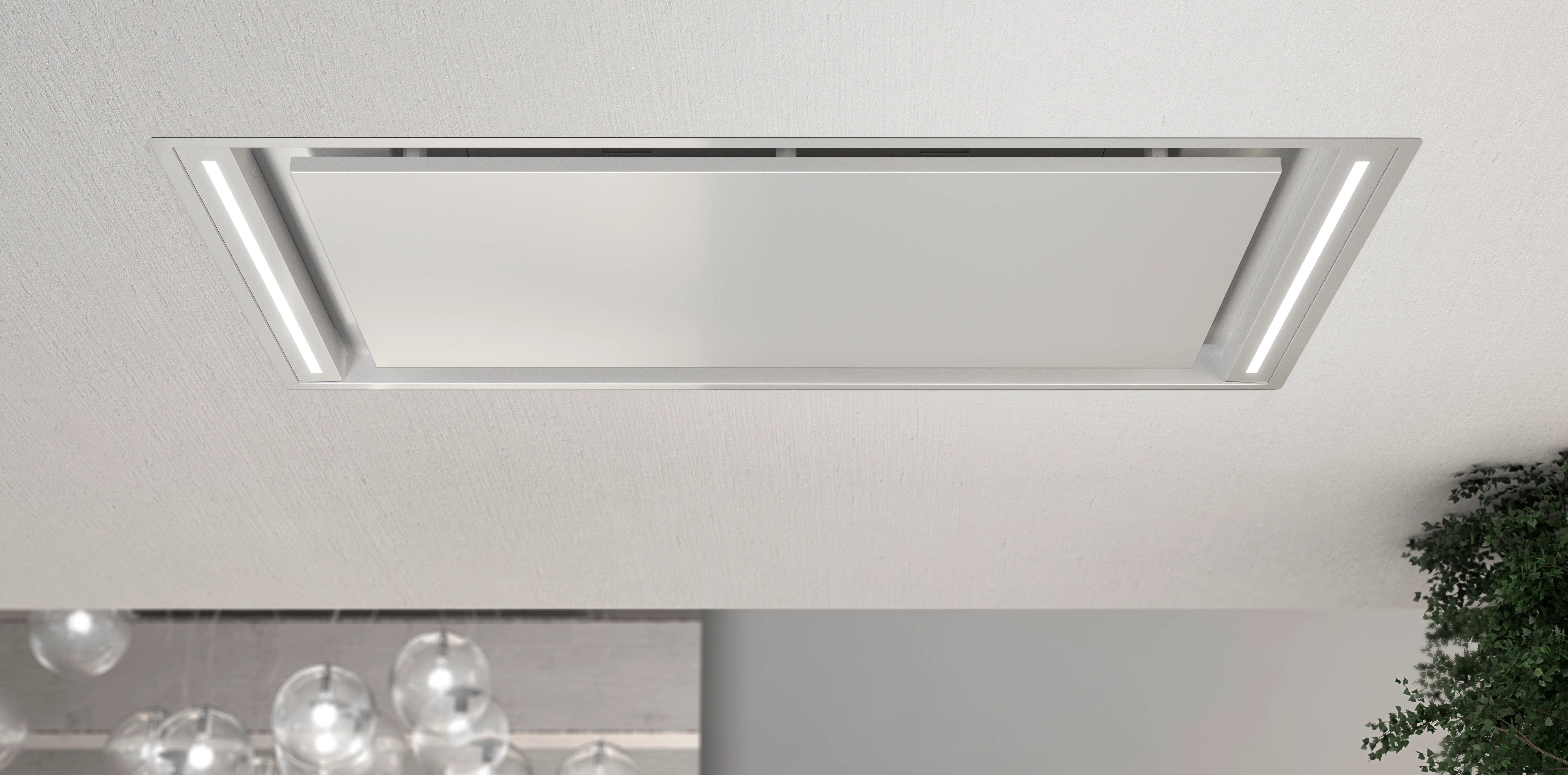Airforce Silhouette Easy Up 100cm Ceiling Mounted Cooker Hood In White Steel  Finish - Image 3