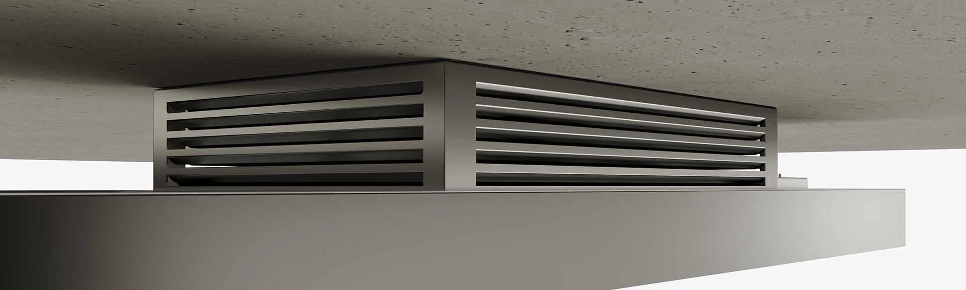 Airforce Silhouette Filtering 100cm Island Cooker Hood with LED lighting Black and Stainless Steel Finish - Image 3