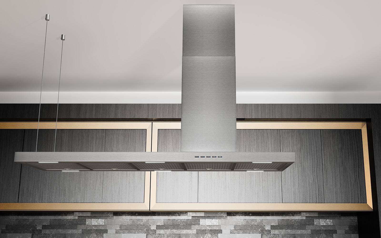 Airforce T-INK 145cm Island Cooker hood in Stainless Steel - Front & Rear Touch Control - Image 2