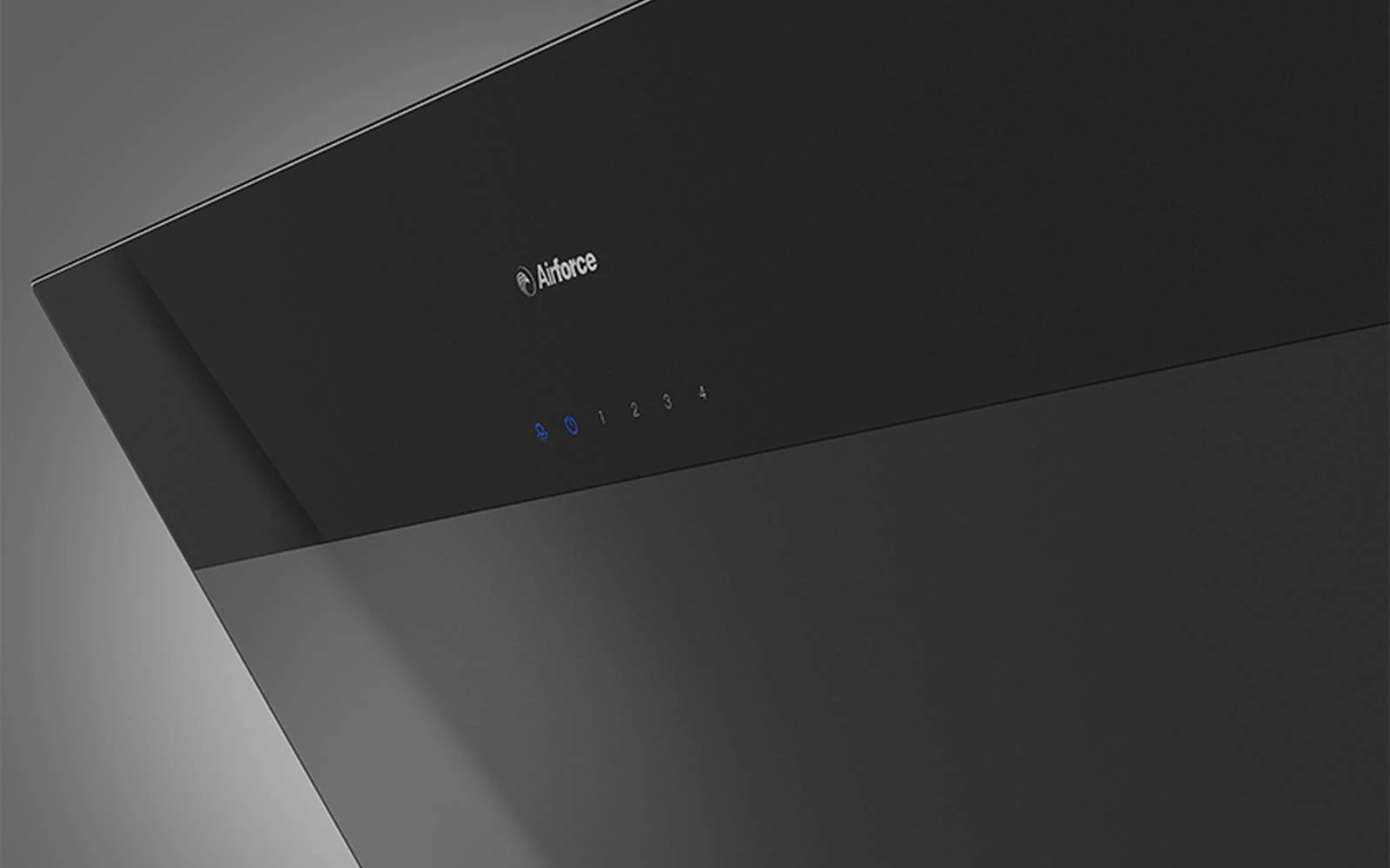 Airforce V10 90cm Angled Wall Mounted Cooker Hood- Satin Black Glass - Image 2