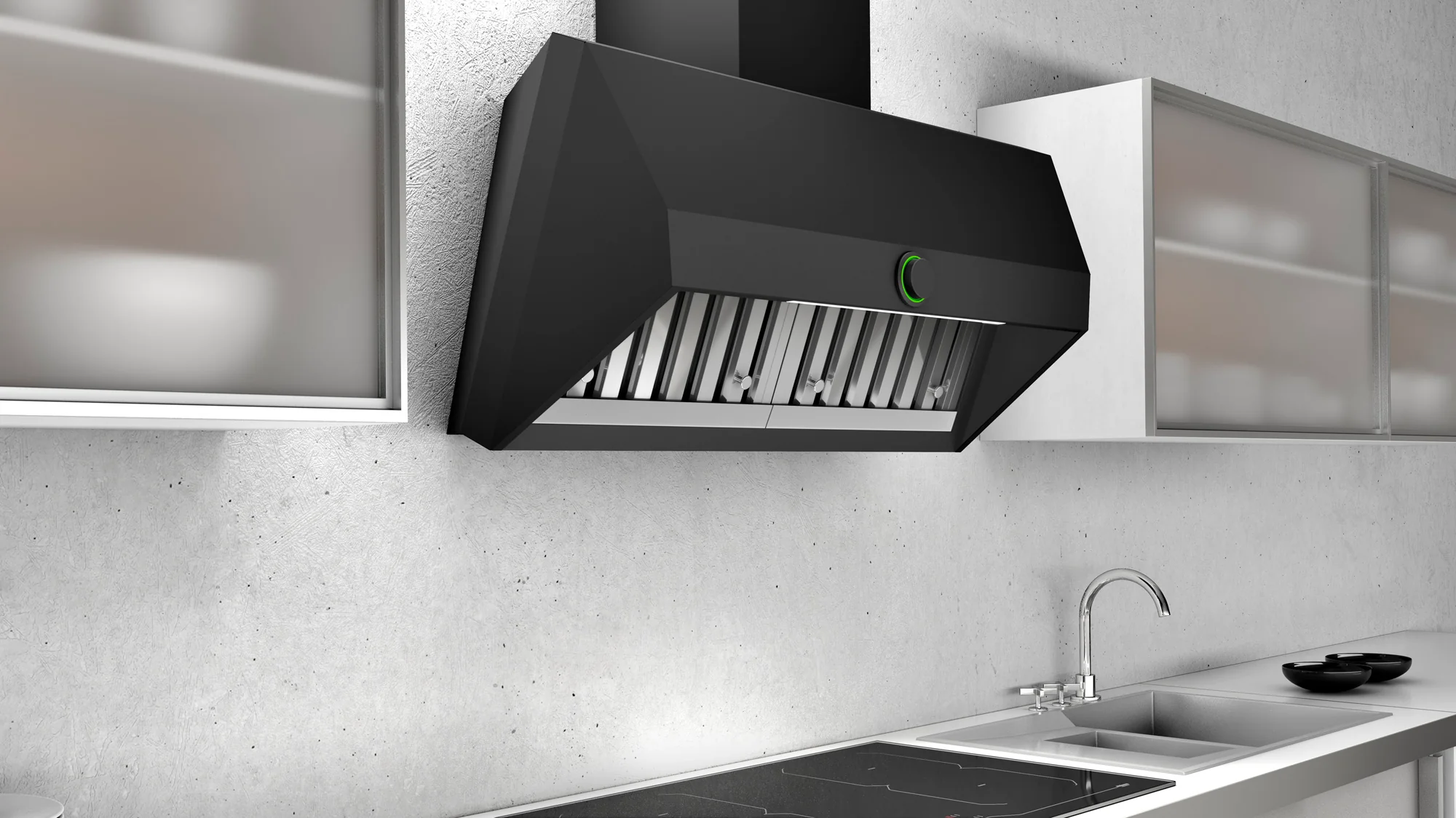 Airforce VIS Head 120cm Wall Mounted Cooker Hood with Non Drop System & Baffle Grease filter system - Anthracite Finish - Image 3
