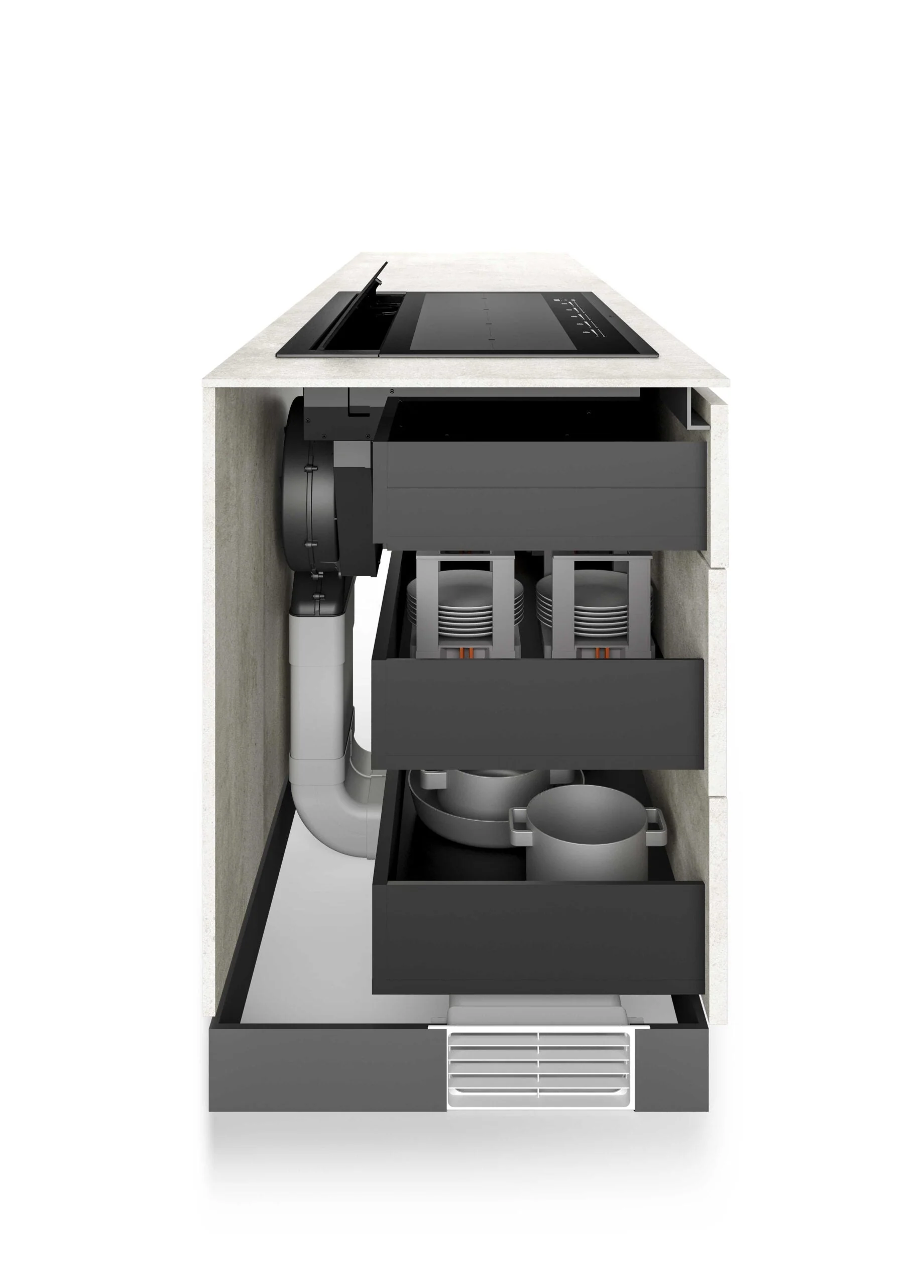 Airforce Visio Plus 90cm Rear Venting Induction Hob, Vertical rear Motor-Recirculating Model-5 Year Warranty - Image 3
