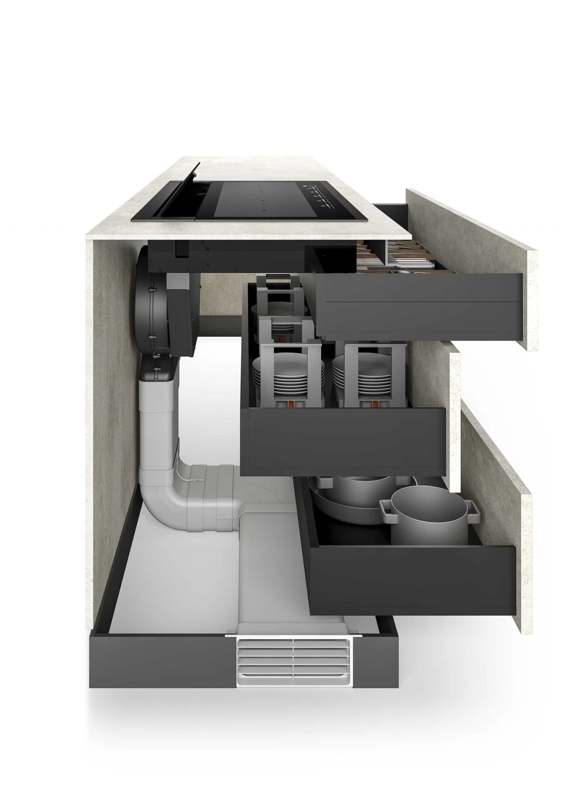 Airforce Visio Pro 90cm Rear Venting Induction hob with vertical rear motor-Recirculating Model-5 Year Warranty - Image 3