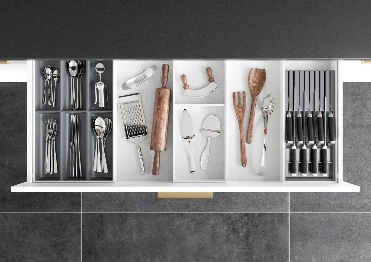 Blum AMBIA-LINE Cutlery Insert Kit - Silk White ALC.45.110P.W - Image 6