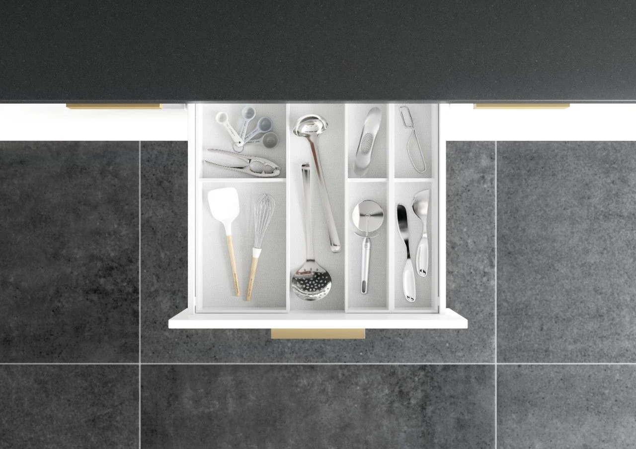 Blum AMBIA-LINE Utensil Insert Kit - Silk White ALU.45.110P.W - Image 3
