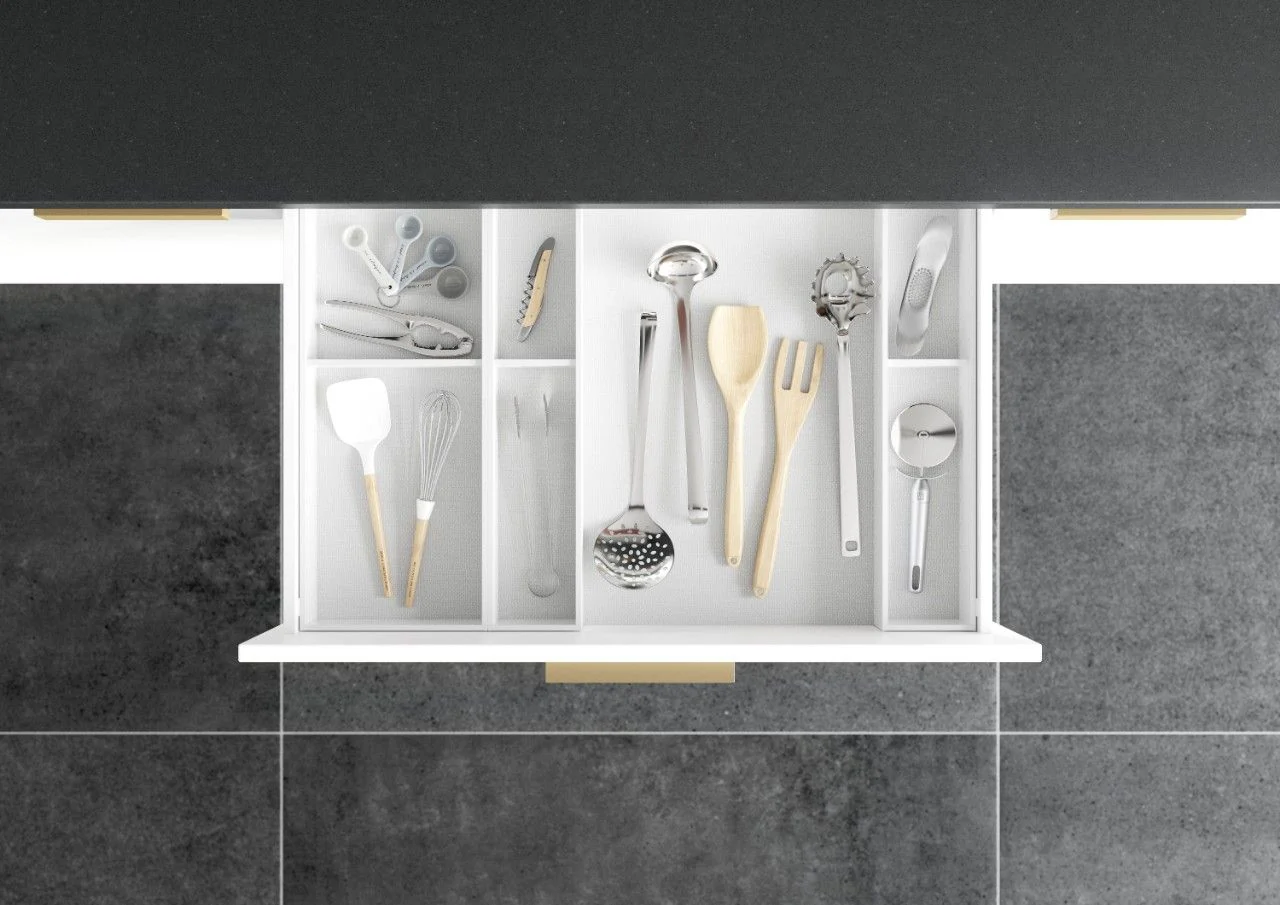 Blum AMBIA-LINE Utensil Insert Kit - Silk White ALU.45.110P.W - Image 4