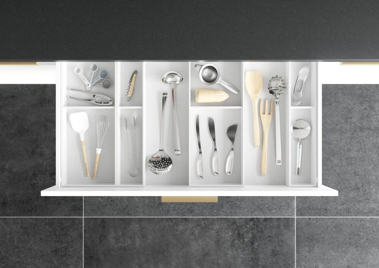 Blum AMBIA-LINE Utensil Insert Kit - Silk White ALU.45.110P.W - Image 5