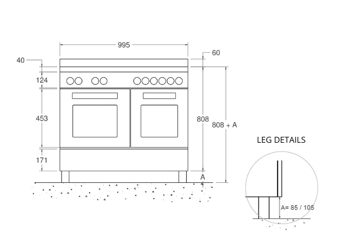 Bertazzoni 100 cm induction top electric double oven Master Series-Stainless Steel - Image 2
