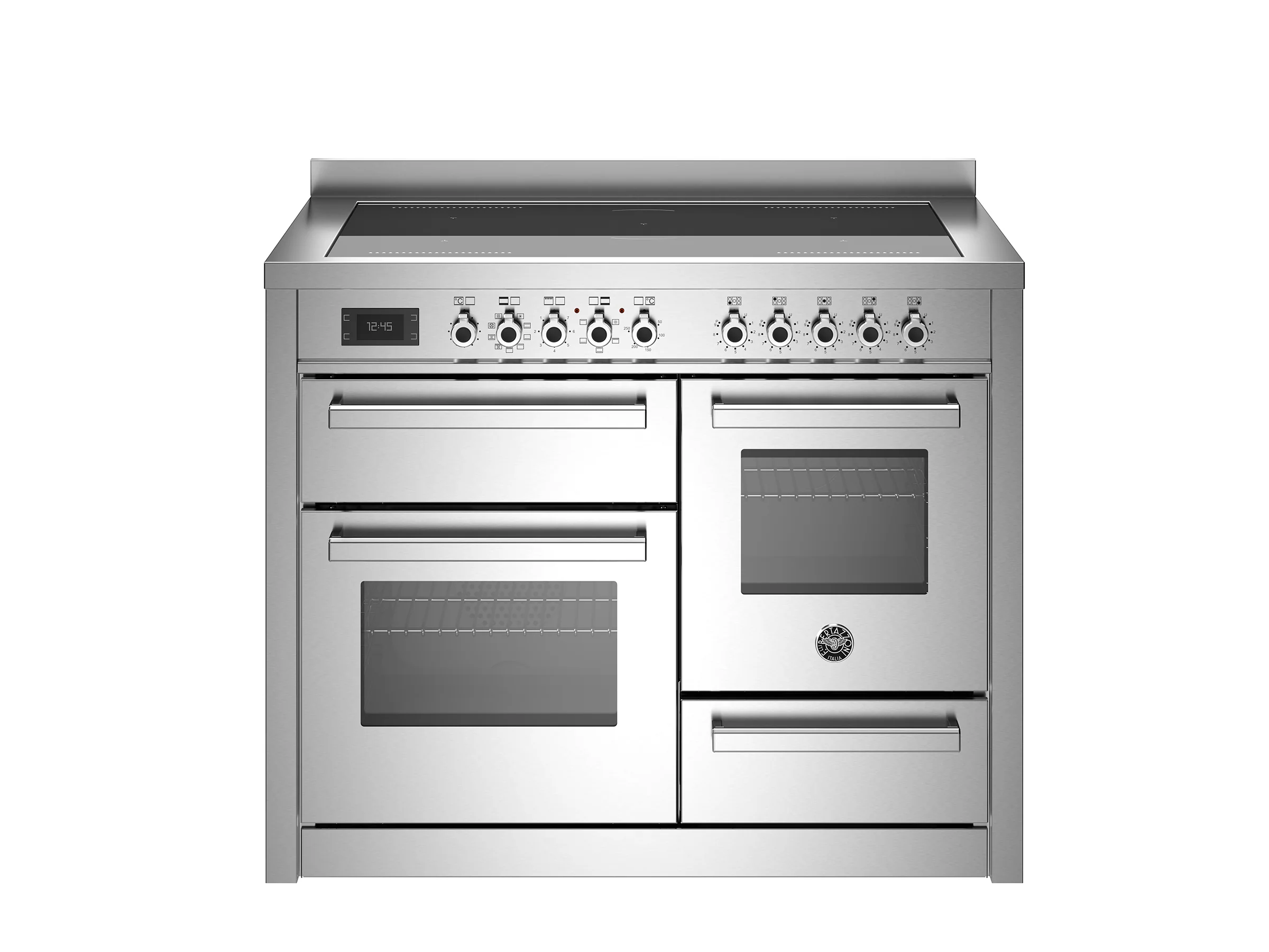Bertazzoni 110 cm induction top electric triple oven Professional Series-Stainless Steel