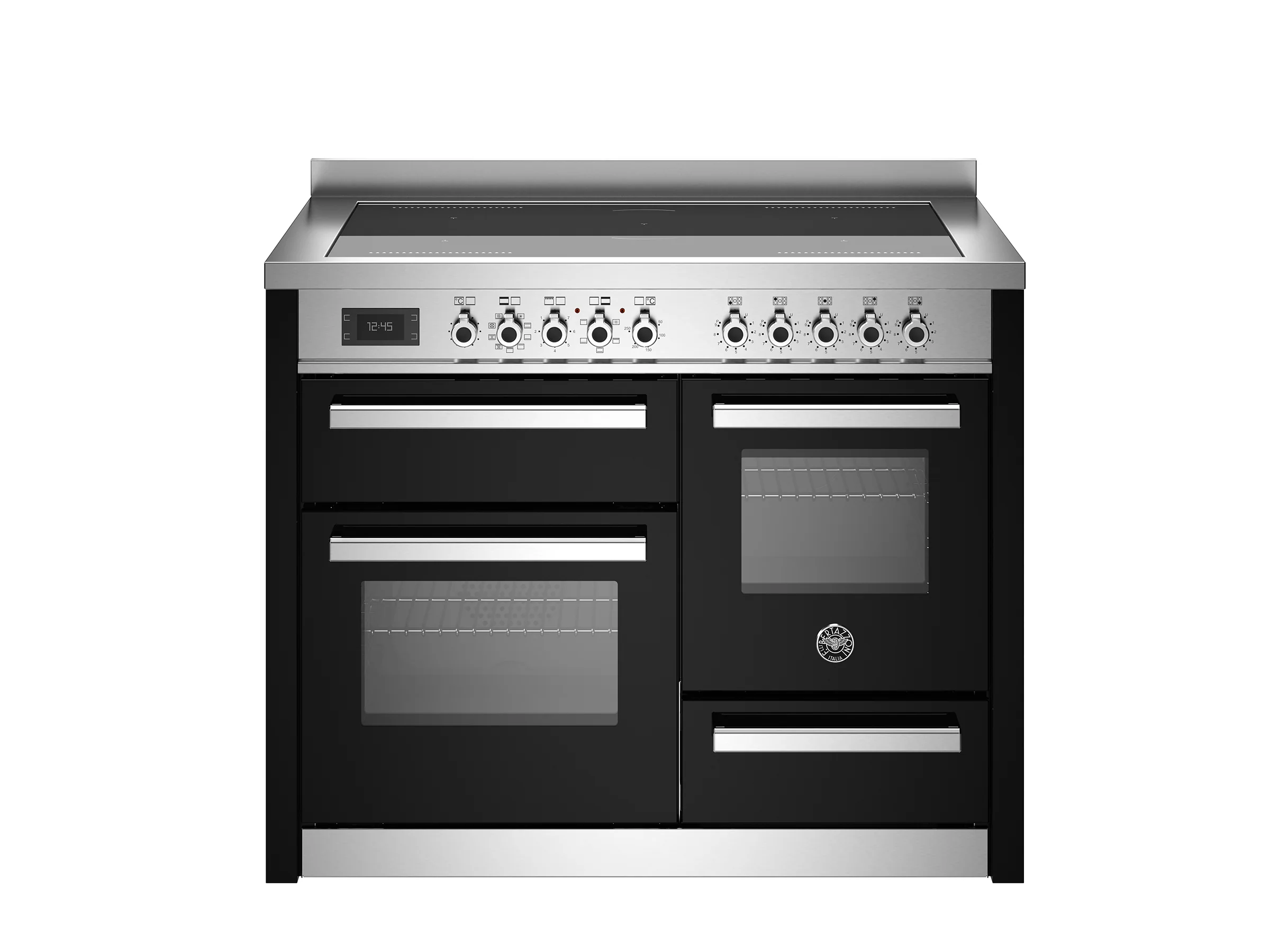 Bertazzoni 110 cm induction top electric triple oven Professional Series-Nero (Black)