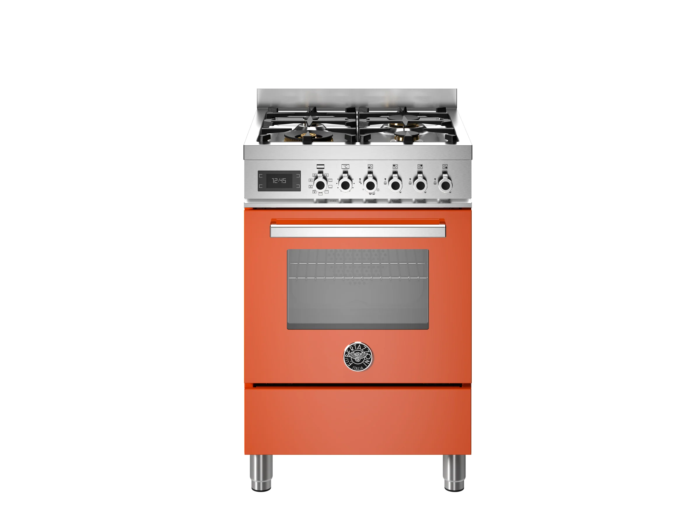 Bertazzoni-60 cm 4-burner electric oven Professional Series-Arancio (Orange)