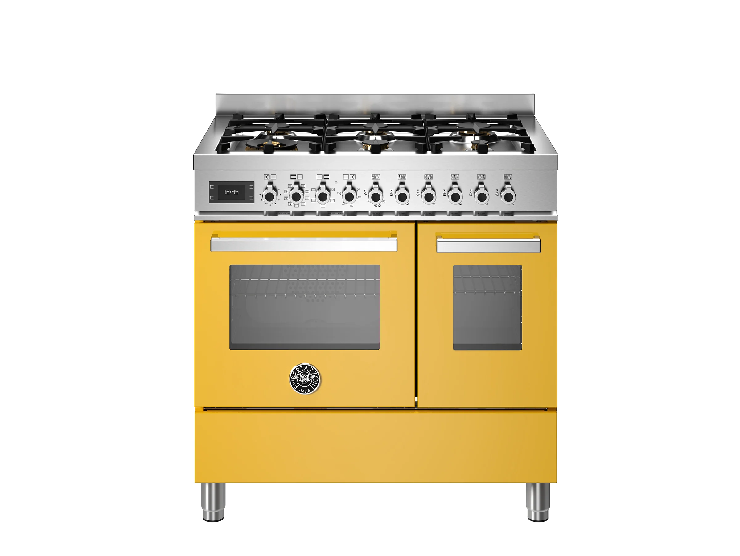 Bertazzoni 90 cm 6-burner electric double oven Professional Series- Giallo (Yellow)