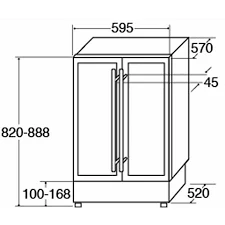 CDA FWC624BL Freestanding/under counter double door wine cooler - Image 3