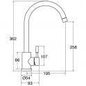 CDA TC31SS Single lever swan neck stainless steel tap - Image 2