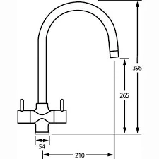 CDA TC55CH Monobloc tap with swan neck spout - Image 2