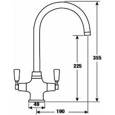 CDA TT41CH Traditional quarter turn lever monobloc tap - Image 2